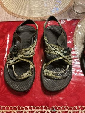 Chaco Women's Strappy Sport Sandals in Black and Olive